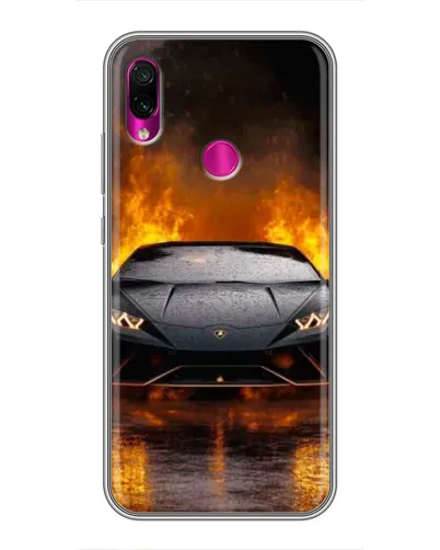 Чохол для Xiaomi Redmi Note 7 Pro з картинкою «Lamborghini у вогні»