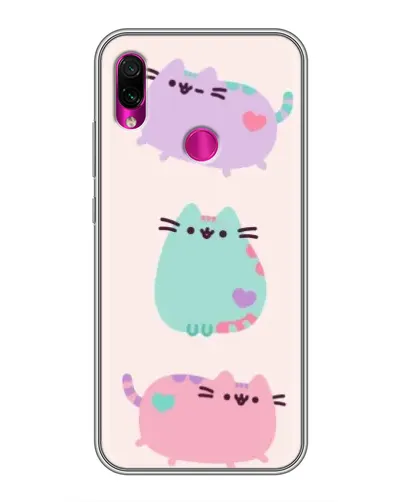 Чехол для Xiaomi Redmi Note 7 Pro с картинкой «Pusheen трио»