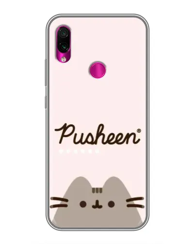 Чехол для Xiaomi Redmi Note 7 Pro с картинкой «Pusheen логотип»