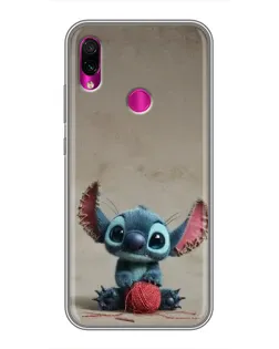 Чехол для Xiaomi Redmi Note 7 Pro с картинкой «Стич на коричневом фоне»
