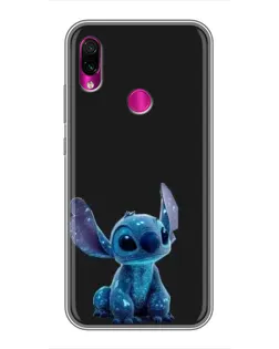 Чехол для Xiaomi Redmi Note 7 Pro с картинкой «Стич на черном»