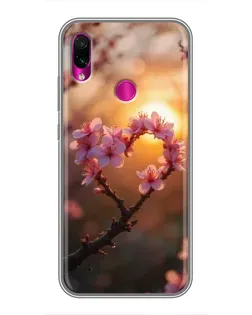 Чохол для Xiaomi Redmi Note 7 Pro з картинкою «Рожевий цвіт сердечко на тлі заходу» Чохол для Xiaomi Redmi Note 7 Pro з картинкою «Рожевий цвіт сердечко на тлі заходу»