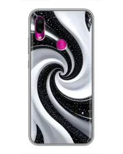 Чохол для Xiaomi Redmi Note 7 Pro з картинкою «Чорно-біла спіраль»