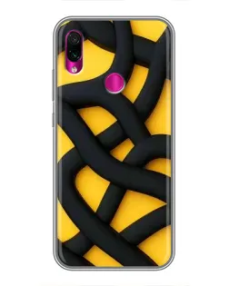Чохол для Xiaomi Redmi Note 7 Pro з картинкою «Чорне жовте переплетення»