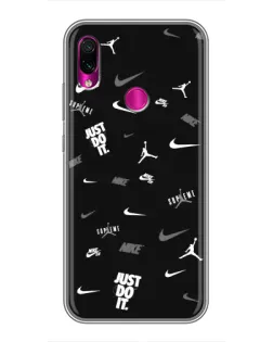 Чохол для Xiaomi Redmi Note 7 з картинкою «Nike Black Pattern»