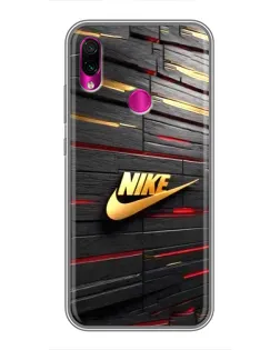 Чохол для Xiaomi Redmi Note 7 з картинкою «Золотий Nike на металі»