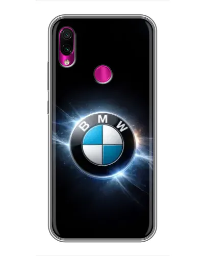 Чехол для Xiaomi Redmi Note 7 с картинкой «BMW — неоновое сияние»