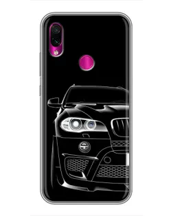 Чехол для Xiaomi Redmi Note 7 с картинкой «Темный силуэт BMW»