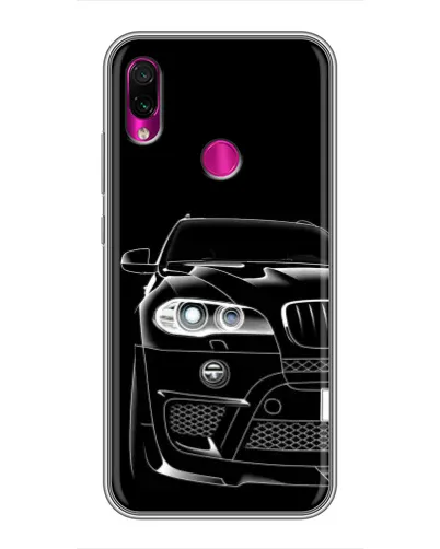 Чехол для Xiaomi Redmi Note 7 с картинкой «Темный силуэт BMW»