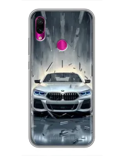 Чехол для Xiaomi Redmi Note 7 с картинкой «BMW в свете фар»
