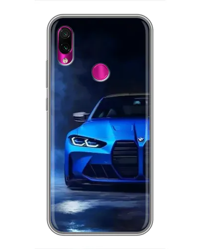 Чехол для Xiaomi Redmi Note 7 с картинкой «Голубая BMW M4»