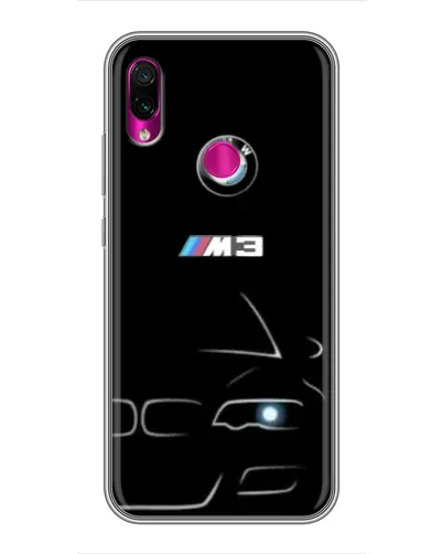 Чехол для Xiaomi Redmi Note 7 с картинкой «Минималистичный принт BMW M3»