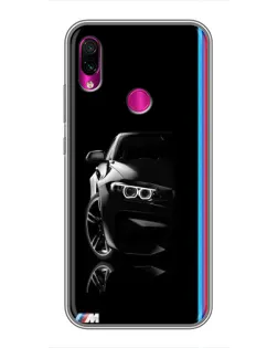 Чехол для Xiaomi Redmi Note 7 с картинкой «Силуэт BMW в темноте»