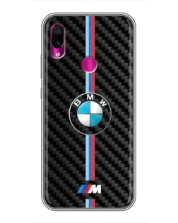 Чехол для Xiaomi Redmi Note 7 с картинкой «Эмблема BMW и карбон»