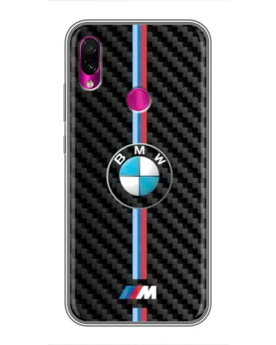 Чехол для Xiaomi Redmi Note 7 с картинкой «Эмблема BMW и карбон»