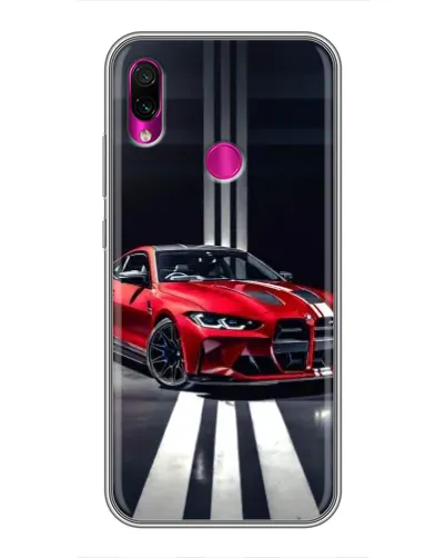 Чехол для Xiaomi Redmi Note 7 с картинкой «Красная BMW на дороге»
