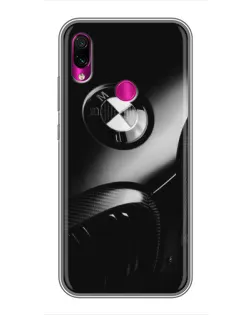 Чехол для Xiaomi Redmi Note 7 с картинкой «Эмблема BMW — макро»