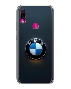 Чехол для Xiaomi Redmi Note 7 с картинкой «Логотип BMW — минимализм»