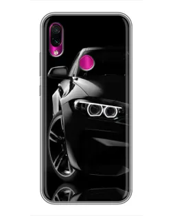 Чохол для Xiaomi Redmi Note 7 з картинкою «Чорна BMW — профіль»