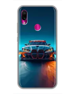 Чохол для Xiaomi Redmi Note 7 з картинкою «BMW — вогні неону»