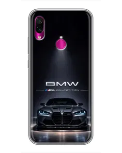 Чохол для Xiaomi Redmi Note 7 з картинкою «BMW крізь нічне місто»