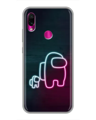 Чехол для Xiaomi Redmi Note 7 с картинкой «Among Us неон-арт»