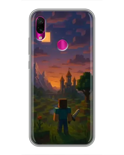Чехол для Xiaomi Redmi Note 7 с картинкой «Стив у башни» Чехол для Xiaomi Redmi Note 7 с картинкой «Стив у башни»