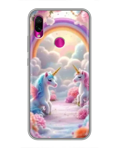 Чохол для Xiaomi Redmi Note 7 з картинкою «Веселка і єдинороги»