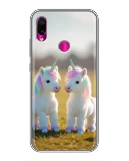 Чохол для Xiaomi Redmi Note 7 з картинкою «Пара єдинорогів»