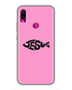 Чехол для Xiaomi Redmi Note 7 с картинкой «Розовый символ  Jesus»