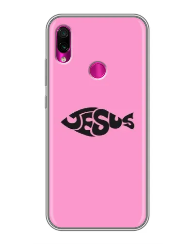 Чехол для Xiaomi Redmi Note 7 с картинкой «Розовый символ  Jesus»