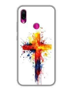 Чехол для Xiaomi Redmi Note 7 с картинкой «Акварельный крест»