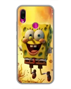 Чохол для Xiaomi Redmi Note 7 з картинкою «Губка Боб стрибає»