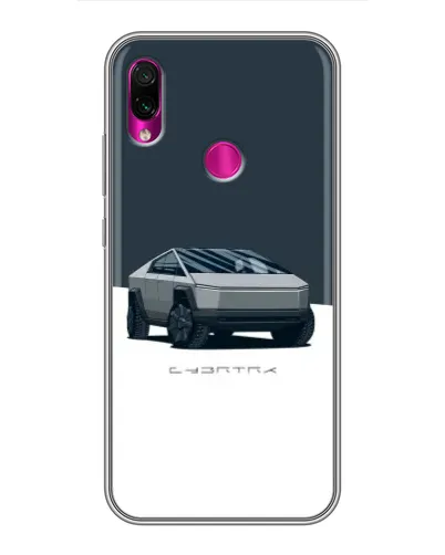 Чехол для Xiaomi Redmi Note 7 с картинкой «Серебристый Cybertruck Tesla»
