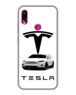 Чехол для Xiaomi Redmi Note 7 с картинкой «Tesla White Style»