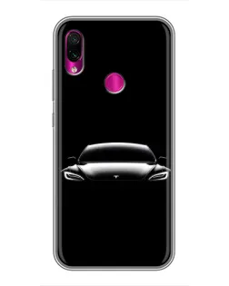 Чехол для Xiaomi Redmi Note 7 с картинкой «Фары Tesla Night»