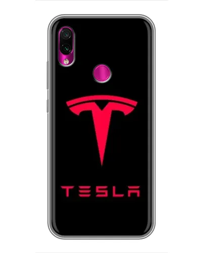 Чехол для Xiaomi Redmi Note 7 с картинкой «Tesla Red Logo»