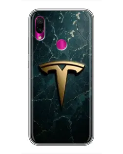Чехол для Xiaomi Redmi Note 7 с картинкой «Мраморная Tesla Gold»