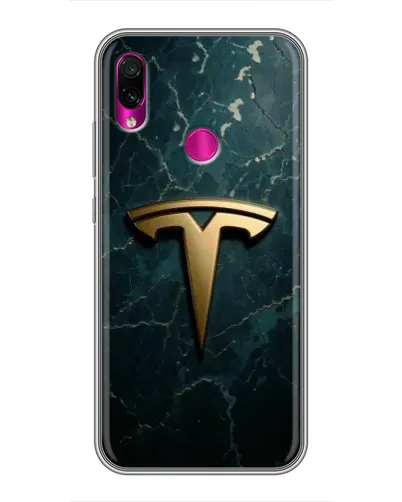 Чехол для Xiaomi Redmi Note 7 с картинкой «Мраморная Tesla Gold»