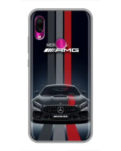 Чехол для Xiaomi Redmi Note 7 с картинкой «Mercedes — белый карбон»
