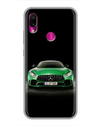 Чехол для Xiaomi Redmi Note 7 с картинкой «Mercedes — неоновый лого»