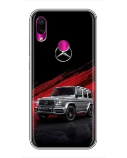 Чехол для Xiaomi Redmi Note 7 с картинкой «Mercedes G-Class красный»