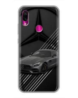 Чехол для Xiaomi Redmi Note 7 с картинкой «Mercedes AMG — графика»
