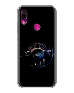 Чохол для Xiaomi Redmi Note 7 з картинкою «Салон Audi — кермо»