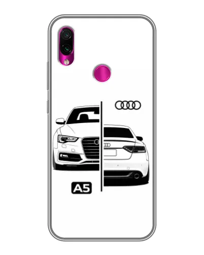 Чехол для Xiaomi Redmi Note 7 с картинкой «Audi — контрастный дизайн»