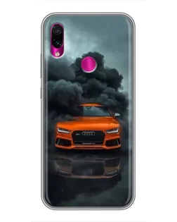 Чехол для Xiaomi Redmi Note 7 с картинкой «Audi в облаках дыма»