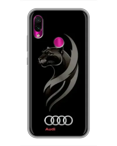 Чехол для Xiaomi Redmi Note 7 с картинкой «Графика — пантера и Audi»