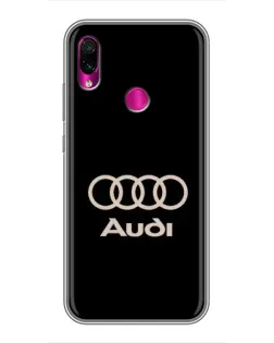 Чехол для Xiaomi Redmi Note 7 с картинкой «Audi — золотой логотип»