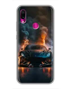 Чехол для Xiaomi Redmi Note 7 с картинкой «Lamborghini дымная эстетика»