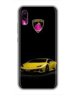 Чехол для Xiaomi Redmi Note 7 с картинкой «Lamborghini желтый акцент»